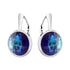 Sudraba auskari "Klaris (Bermuda Blue)" ar Swarovski™ kristāliem